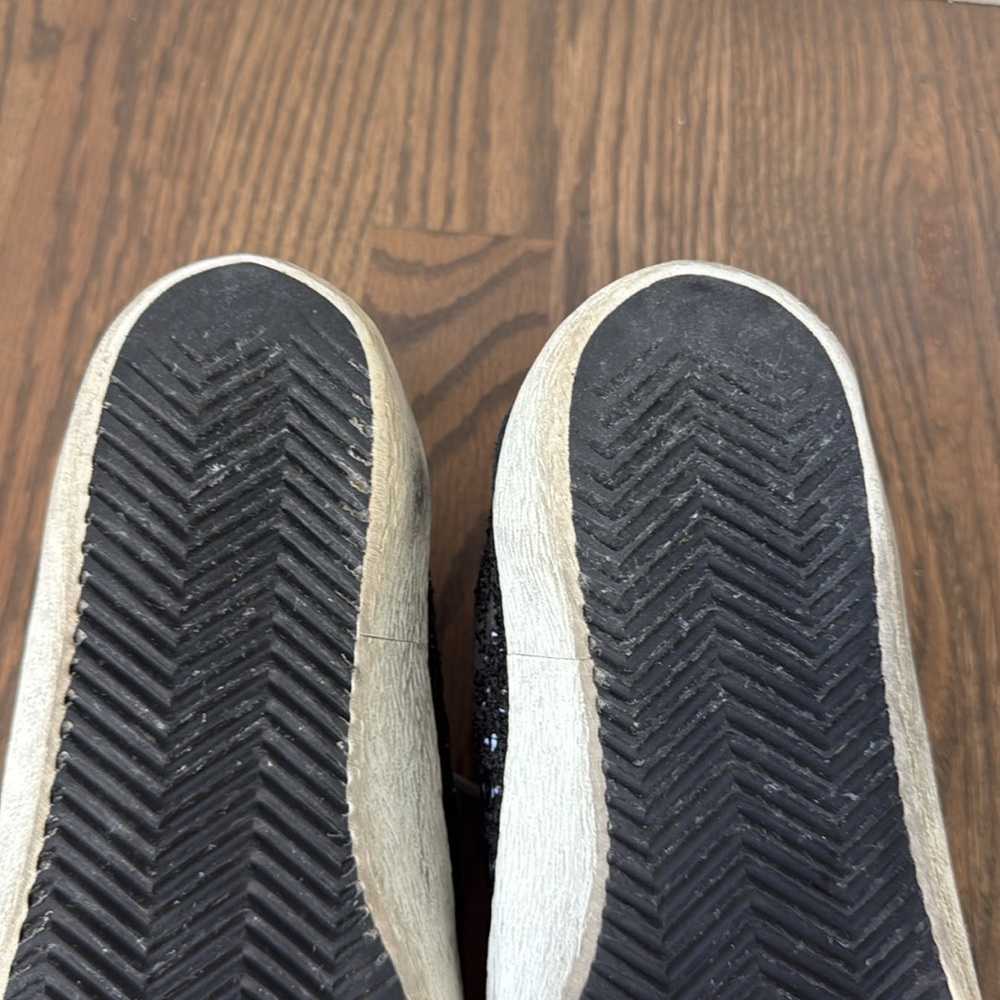 Golden Goose MidStar Black Glitter Sneakers, Good Condition: Size 8 - Picture 10 of 14